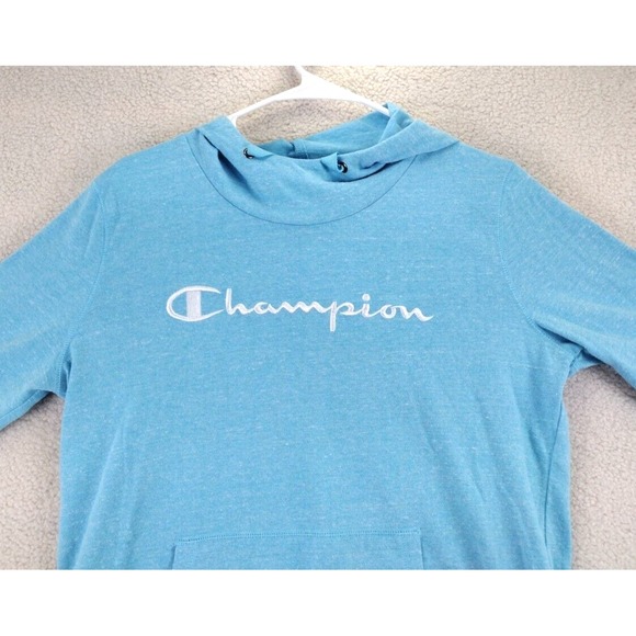 Champion Light Blue Pullover Hoodie Sweatshirt Women's Medium Athletic‎ Apparel - Picture 2 of 16